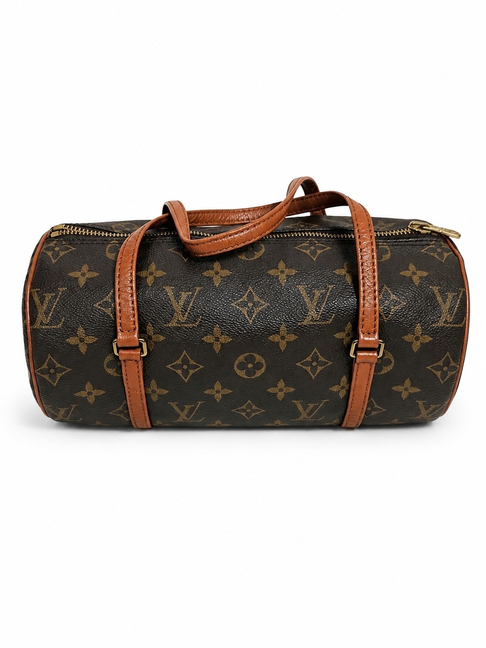 Louis Vuitton Brown Monogram Cylindrical Duffel Bag with Tan Trim
